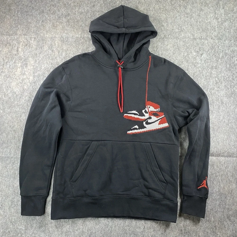 Nike Jordan 1 Retro Holliday Hoodie Men's Small Jumpman Shoe lace CT3457-010
